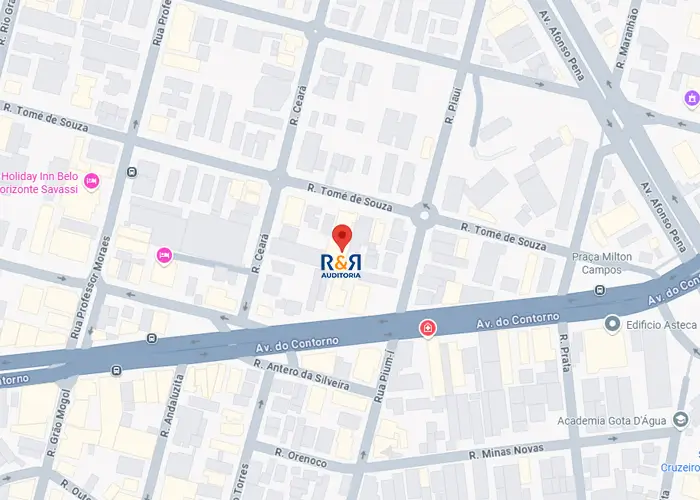 Mapa de localização da R&R Auditoria